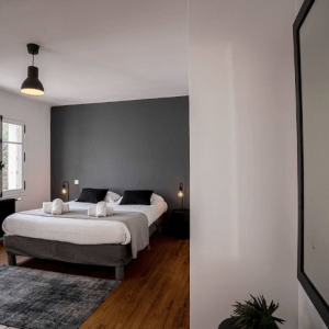 Chambre vue jardin - 1 lit double